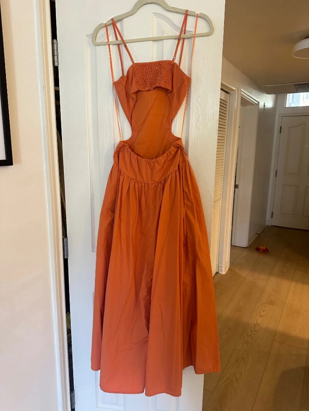 Abercrombie - Orange - Drop-Waist Cutout Maxi Dress